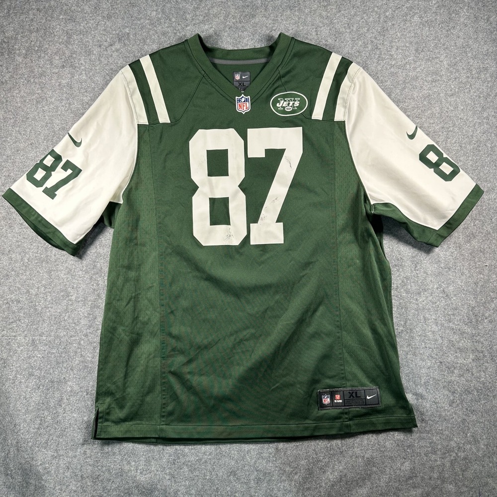 Nike‎ New York Jets On Field Jersey XL Green White Screen Printed Number 87
